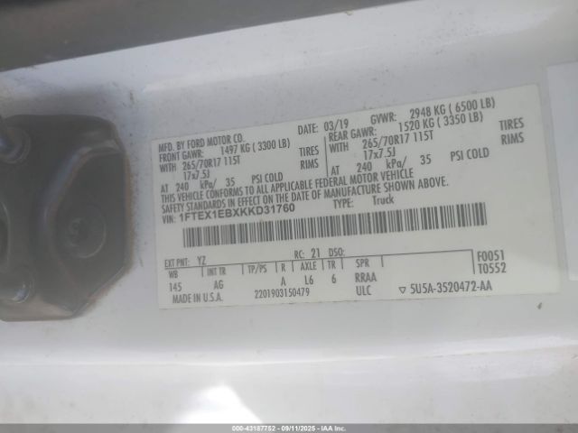 2019 FORD F-150 1FTEX1EBXKKD31760 Photo 8