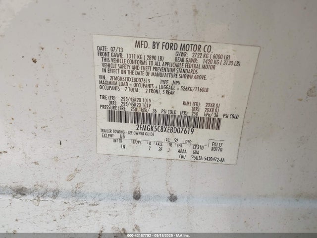 Ford Flex 2014 2FMGK5C8XEBD07619 Image 9