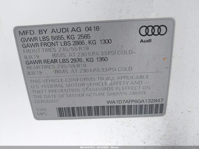 2016 AUDI Q5 WA1D7AFP6GA132847 Photo 8