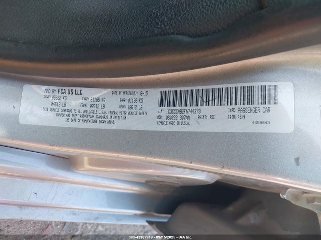 1C3CCCAB2FN744379 Chrysler 200