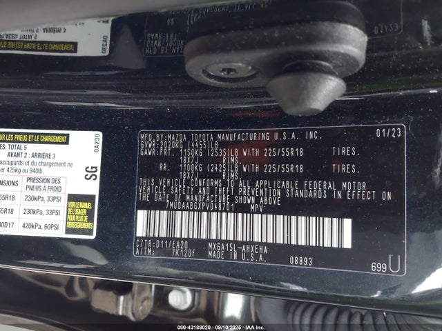 Toyota m20a-fks 2023 7MUDAABGXPV048701 Image 9