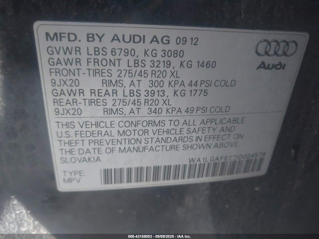 2013 AUDI Q7 WA1LGAFE8DD004579 Photo 8