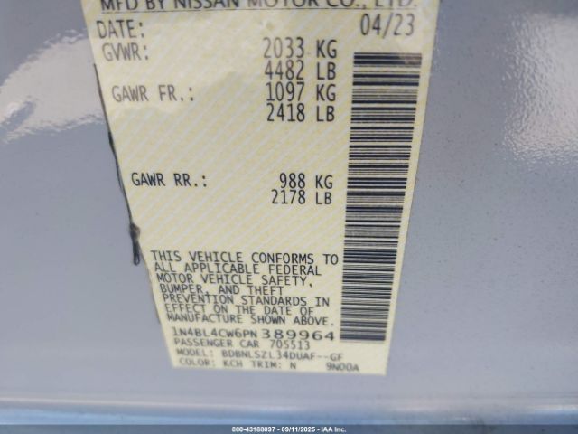 2023 NISSAN ALTIMA 1N4BL4CW6PN389964 Photo 8