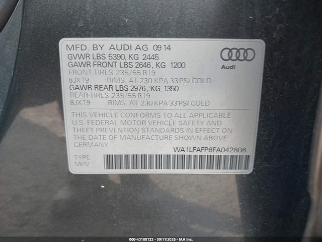 2015 AUDI Q5 WA1LFAFP6FA042806 Photo 8