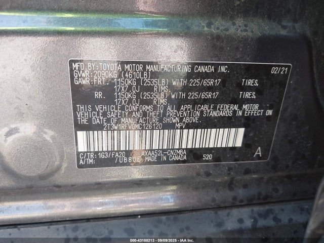 2T3W1RFV0MC126120 Toyota a25a-fks