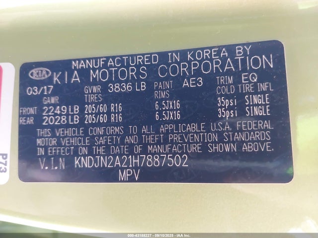 KNDJN2A21H7887502 KIA gdi