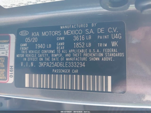 3KPA25AD6LE333294 KIA gammaii 1.6mpi+cvt