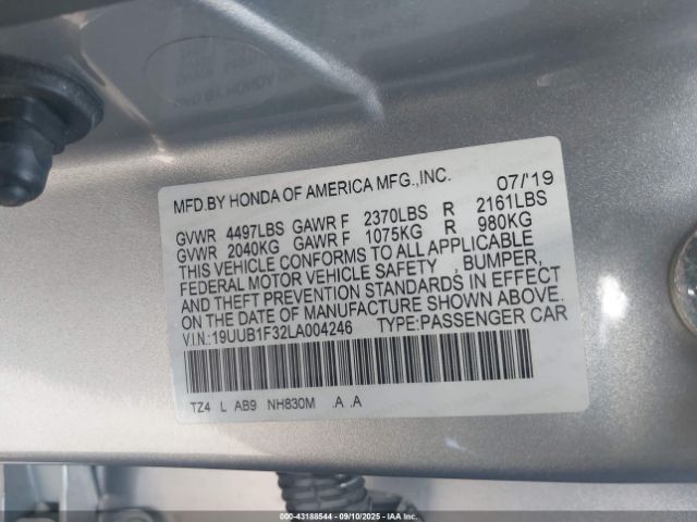 2020 ACURA TLX 19UUB1F32LA004246 Photo 8