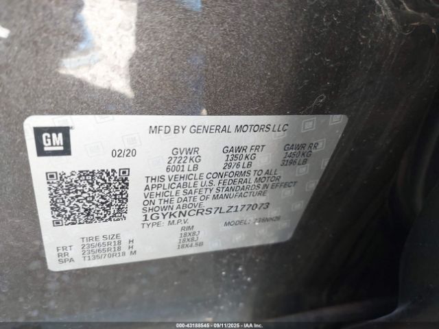 2020 CADILLAC XT5 1GYKNCRS7LZ177073 Photo 8
