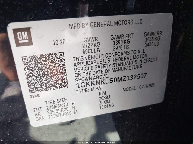 1GKKNKLS0MZ132507 GMC lgx