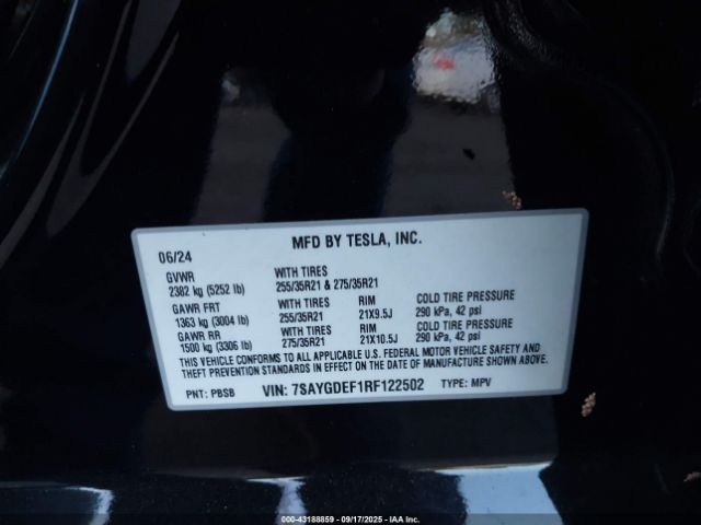 2024 TESLA MODEL Y 7SAYGDEF1RF122502 Photo 8