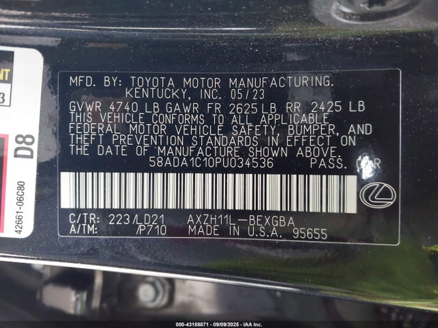 58ADA1C10PU034536 Lexus a25a-fxs, 3nm