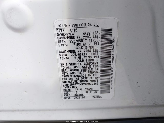 Nissan 2016 2016 JN8AT2MT2GW022363 Image 9