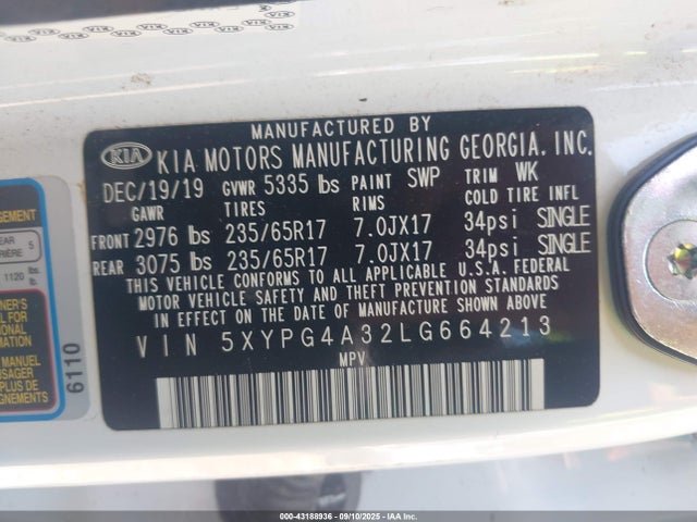 5XYPG4A32LG664213 KIA gdi theta-ii