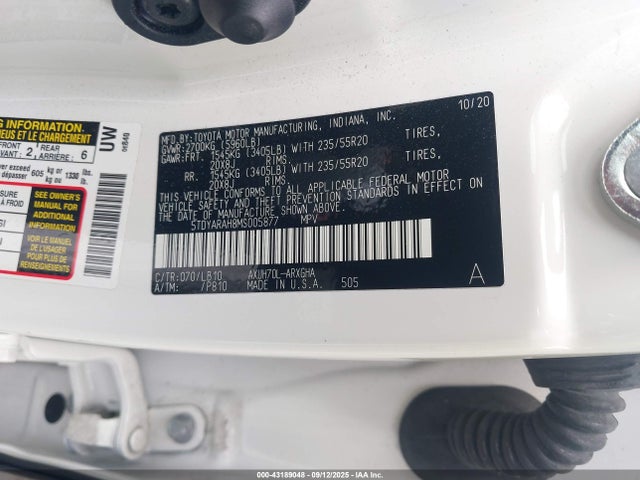 5TDYARAH8MS005877 Toyota a25a-fxs, 5nm