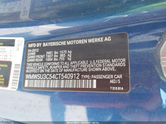 2012 MINI COOPER WMWSU3C54CT540912 Photo 8