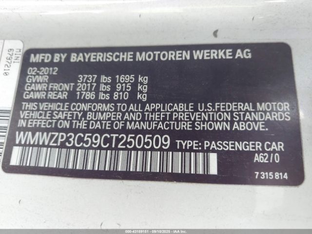 2012 MINI COOPER S WMWZP3C59CT250509 Photo 8