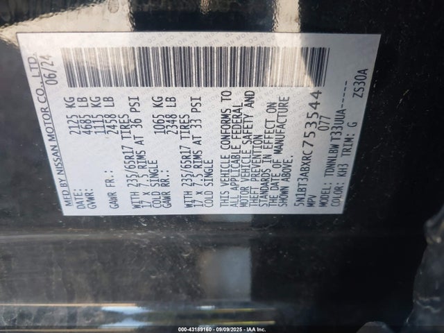 5N1BT3ABXRC753544 Nissan Rogue