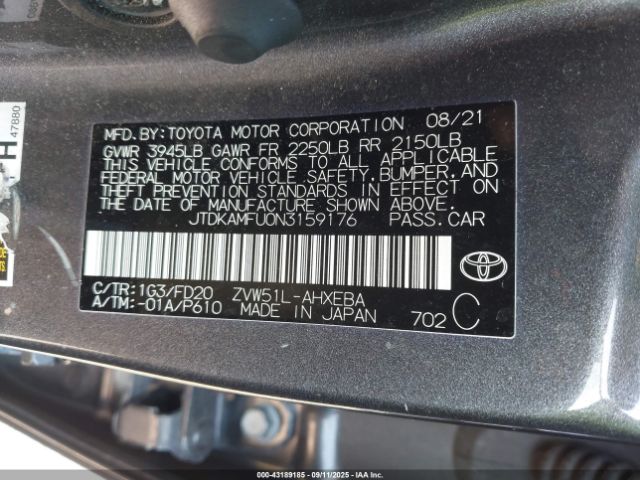 2022 TOYOTA PRIUS JTDKAMFU0N3159176 Photo 8