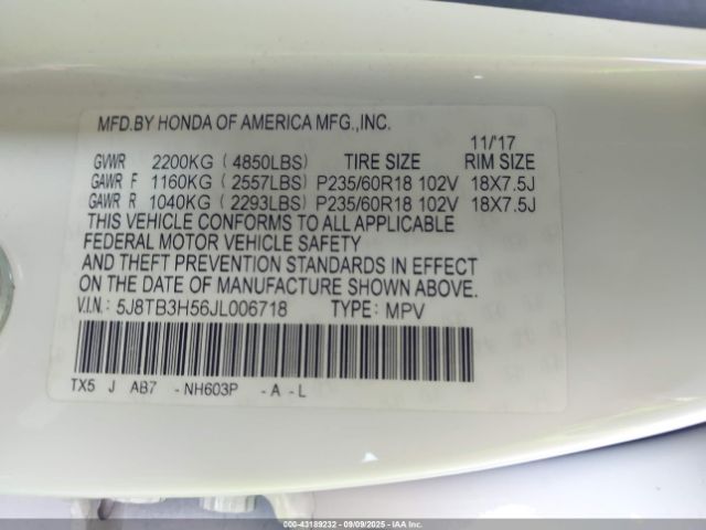 2018 ACURA RDX 5J8TB3H56JL006718 Photo 8