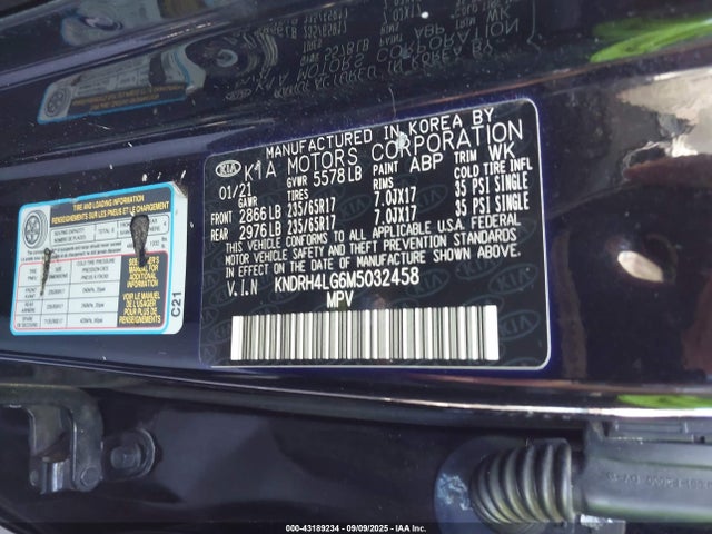 KNDRH4LG6M5032458 KIA t-gdi gamma-ii