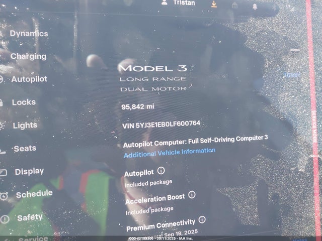 2020 TESLA MODEL 3 5YJ3E1EB0LF600764 Photo 8