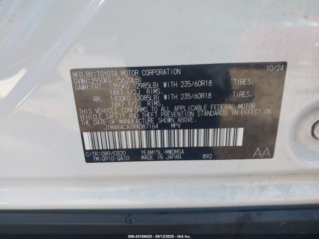 2024 TOYOTA BZ4X JTMABACA1RA087164 Photo 8