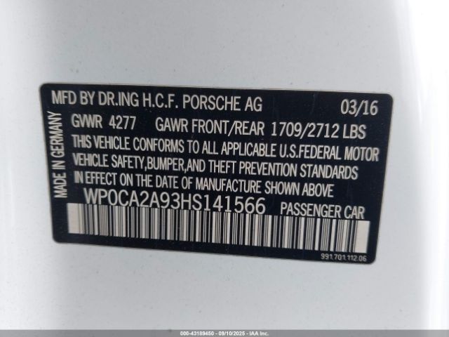 2017 PORSCHE 911 WP0CA2A93HS141566 Photo 8