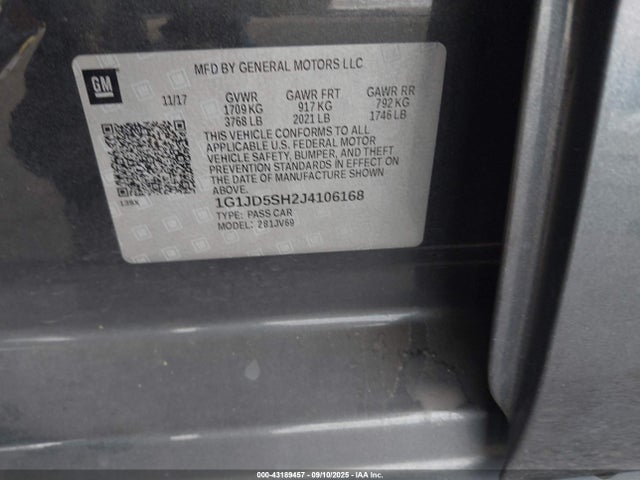 1G1JD5SH2J4106168 Chevrolet luw - mfi, e85 max