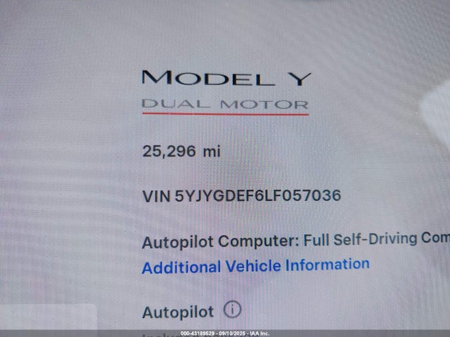 2020 TESLA MODEL Y 5YJYGDEF6LF057036 Photo 6