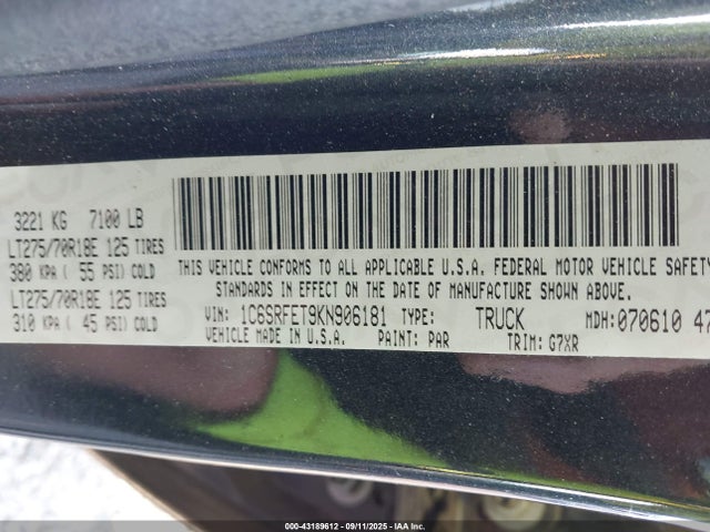 1C6SRFET9KN906181 RAM 1500