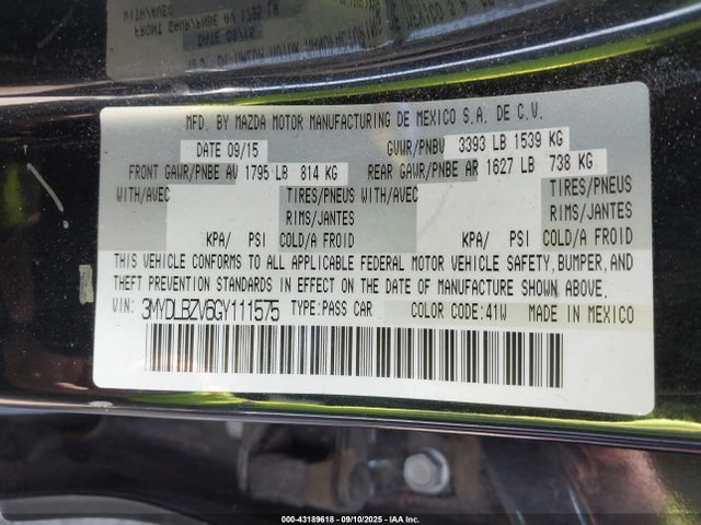 3MYDLBZV6GY111575 Scion p5v