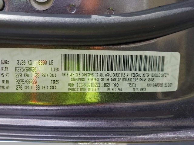 1C6RR6GT2GS311869 RAM 1500