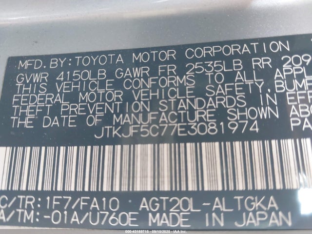 Scion 2ar-fe 2014 JTKJF5C77E3081974 Image 9