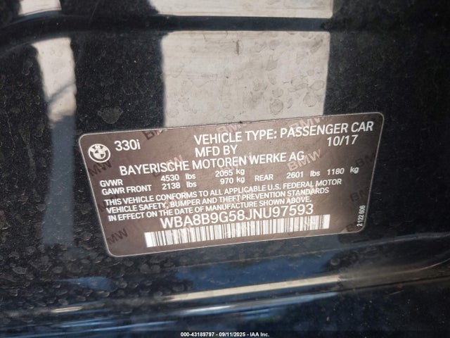 BMW 2018 2018 WBA8B9G58JNU97593 Image 9