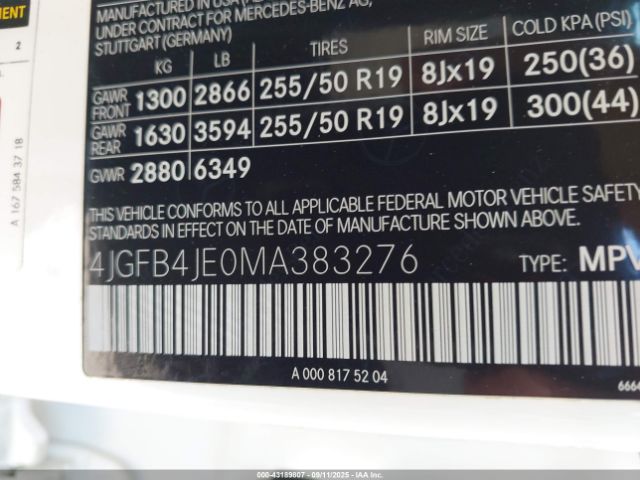 2021 MERCEDES-BENZ GLE 350 4JGFB4JE0MA383276 Photo 8