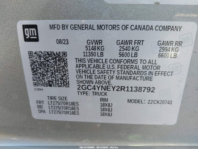 2GC4YNEY2R1138792 Chevrolet l5p