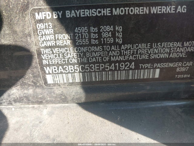 43189861 :رقم المزاد ، WBA3B5C53EP541924 vin ، 2014 Bmw 328i Xdrive مزاد بيع