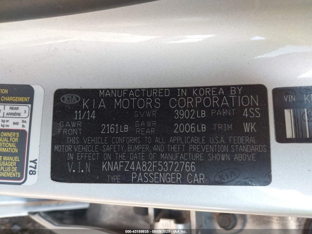 KIA dohc gdi nu 2015 KNAFZ4A82F5372766 Image 9