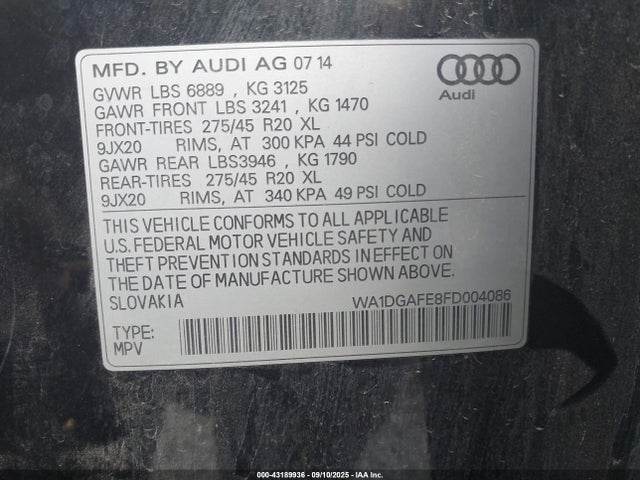 2015 AUDI Q7 WA1DGAFE8FD004086 Photo 8