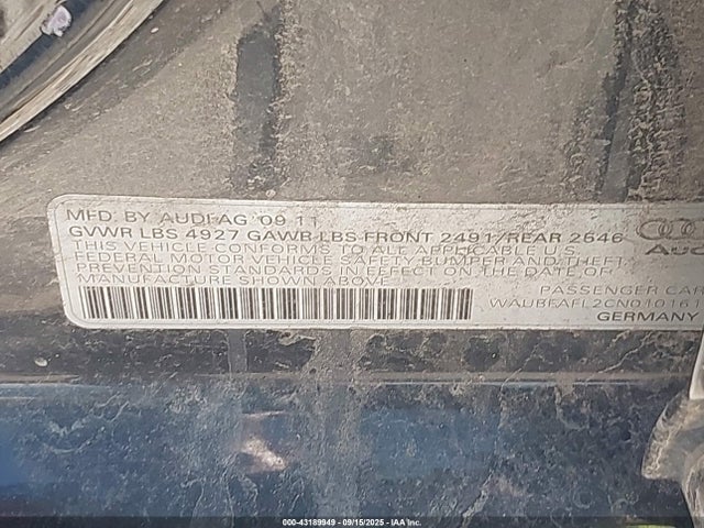 2012 AUDI A4 WAUBFAFL2CN010161 Photo 8