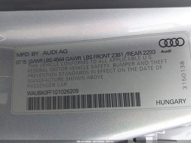 2016 AUDI A3 WAUB8GFF1G1026209 Photo 8