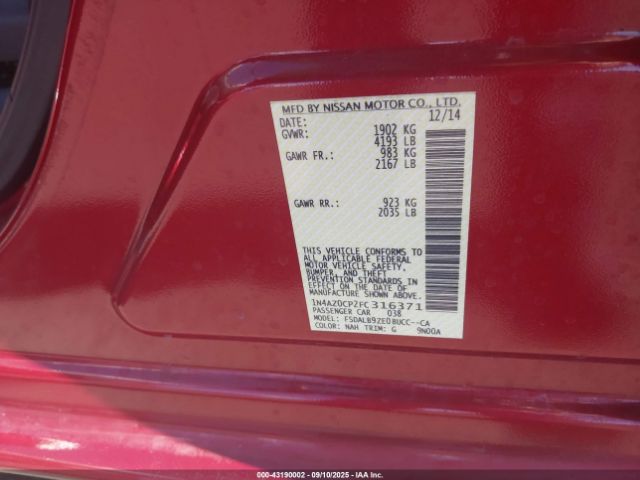 2015 NISSAN LEAF 1N4AZ0CP2FC316371 Photo 8