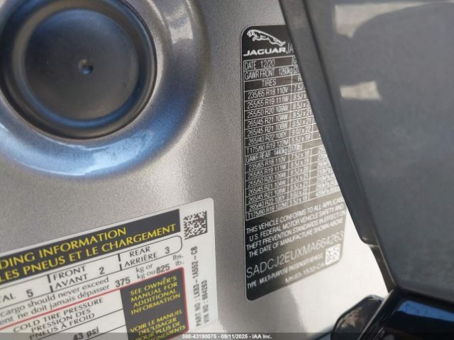 2021 JAGUAR F-PACE SADCJ2EUXMA664263 Photo 8