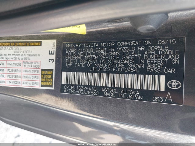 Scion 2ar-fe 2015 JTKJF5C71FJ012484 Image 9