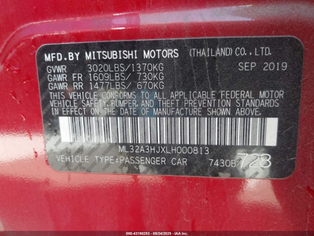 2020 MITSUBISHI MIRAGE ML32A3HJXLH000813 Photo 8