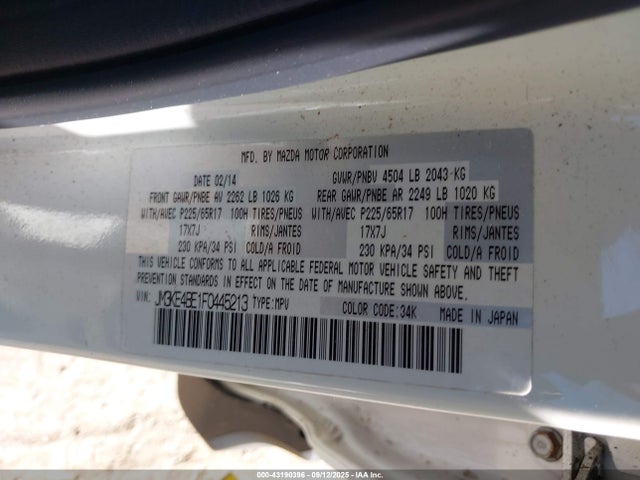 Mazda pe 2015 JM3KE4BE1F0445213 Image 9