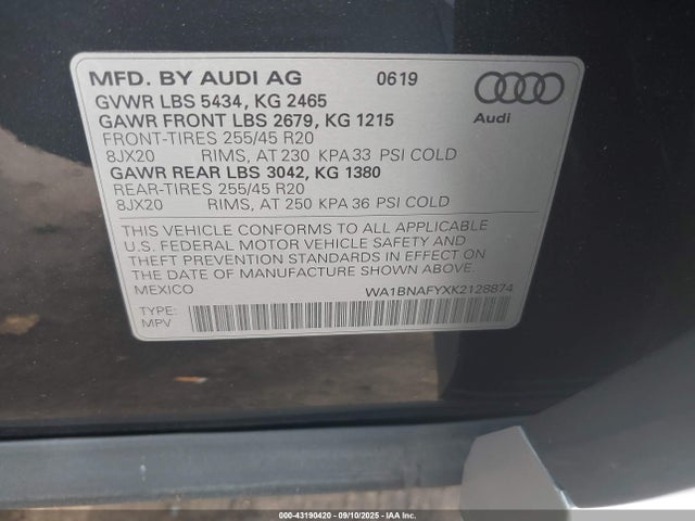 2019 AUDI Q5 WA1BNAFYXK2128874 Photo 8