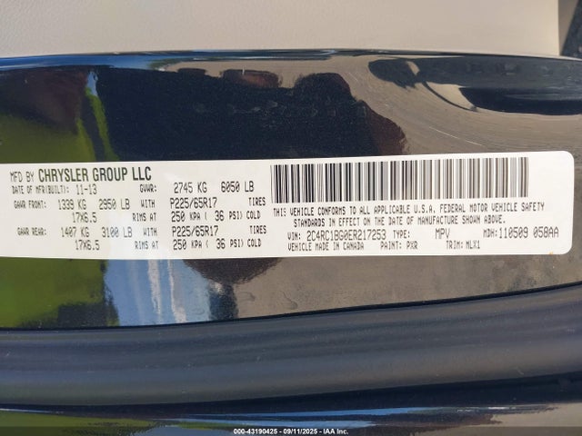 2C4RC1BG0ER217253 Chrysler Town and Country