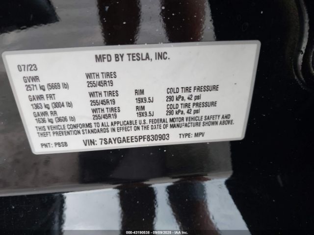 2023 TESLA MODEL Y 7SAYGAEE5PF830903 Photo 8